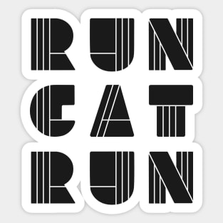 RunCatRun in black constructivist font Sticker